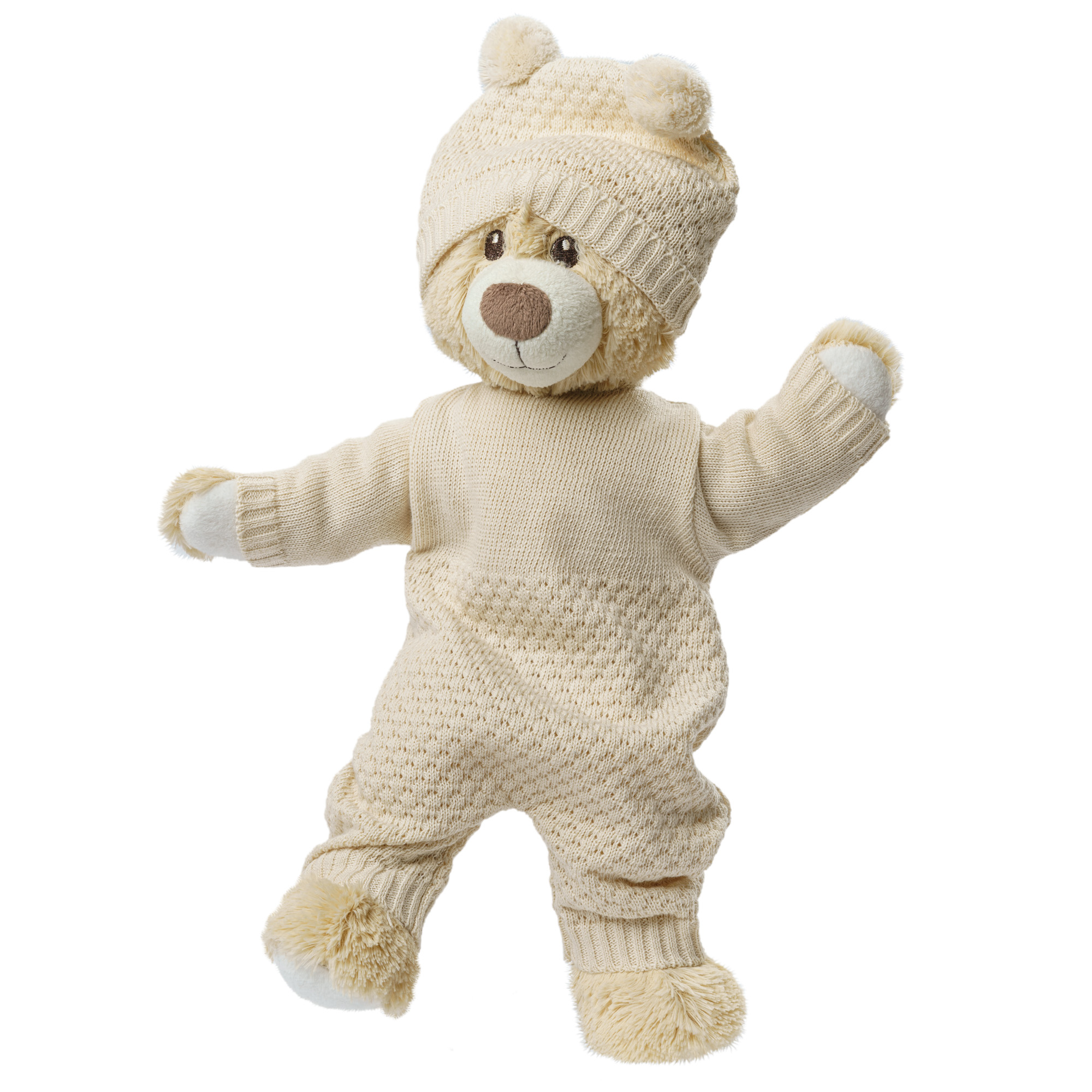 Knitted doll romper made of 100% organic cotton, ecru, size 35-45 cm