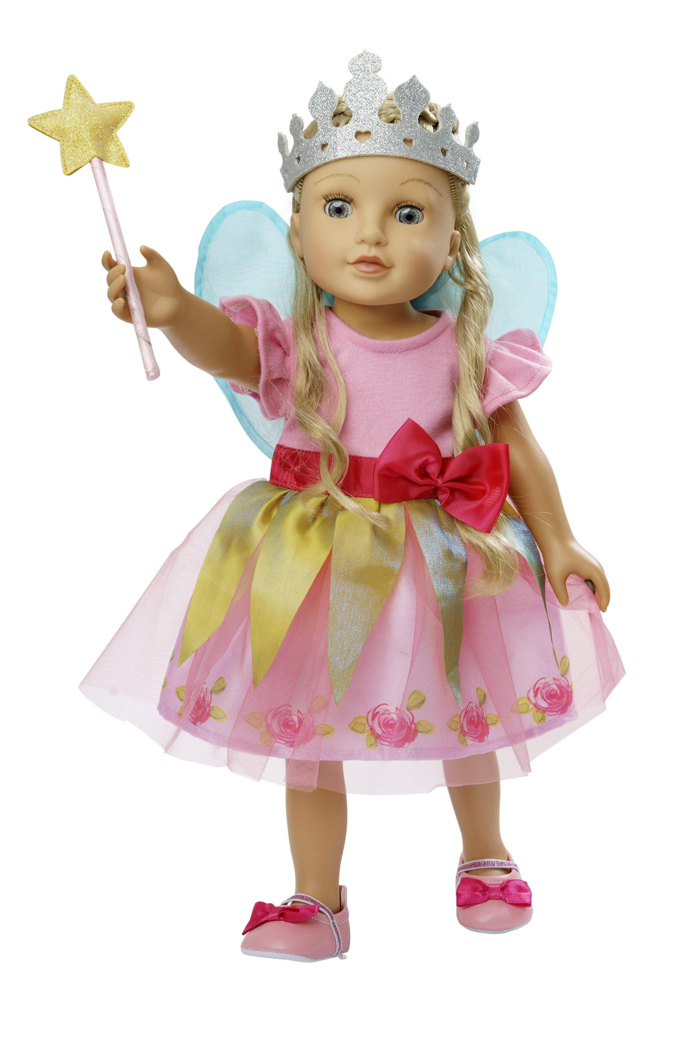 Puppenkleid "Prinzessin Lillifee" mit pinker Schleife, Gr. 28-35 cm