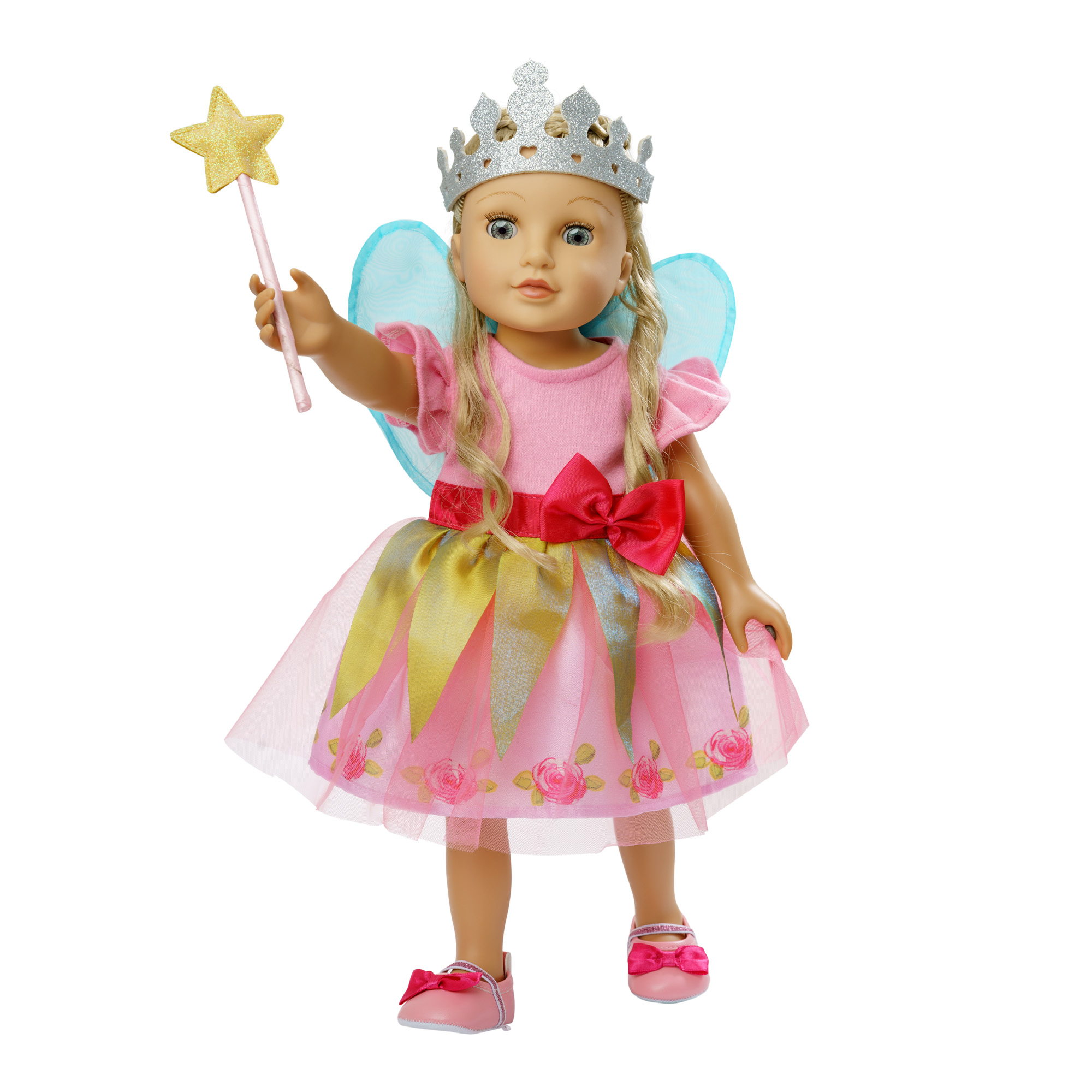 Doll accessory set "Princess Lillifee", 3 pieces: ballerinas, glitter crown and magic wand, size 38-45 cm